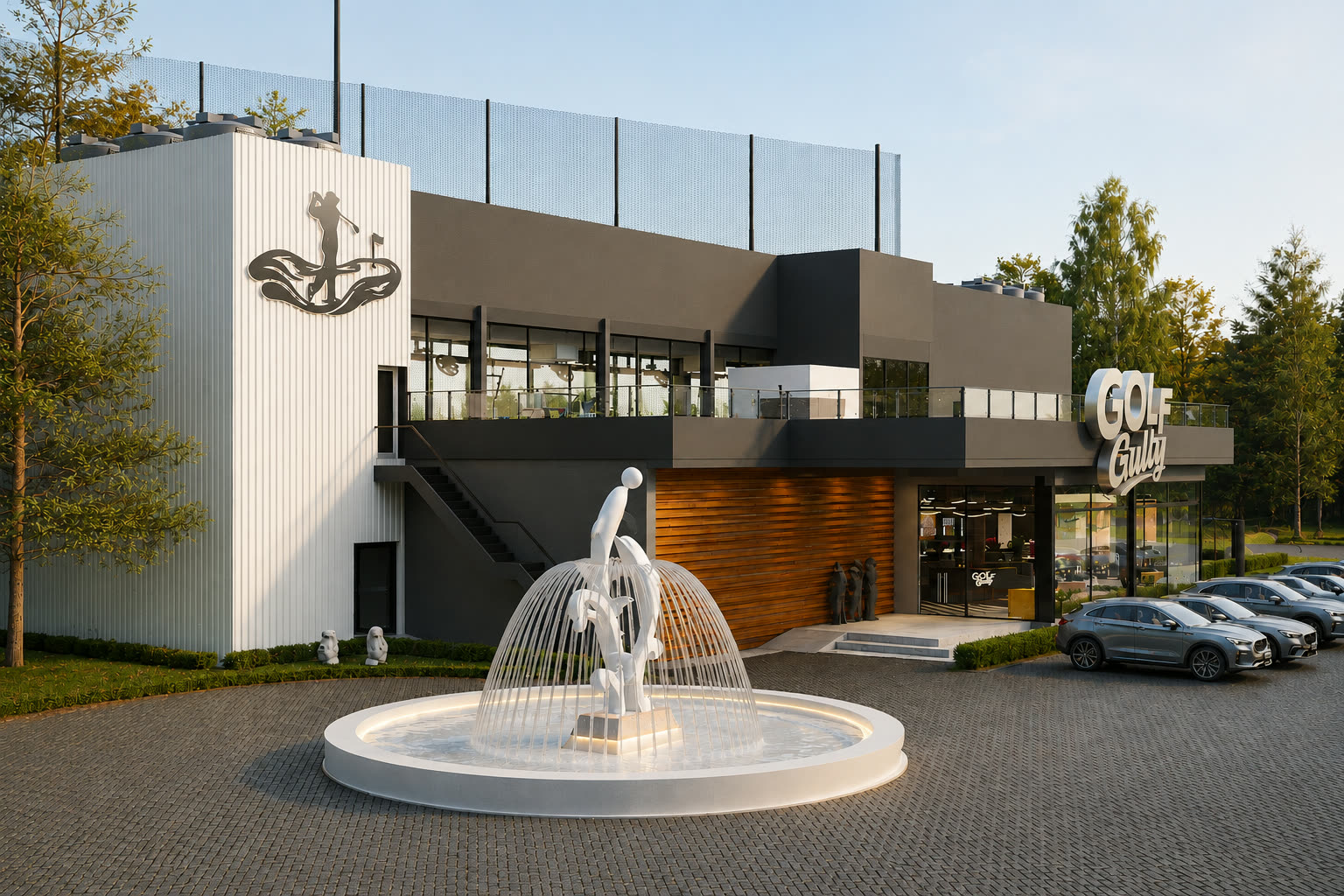 Double-height lobby at Golf Gully
